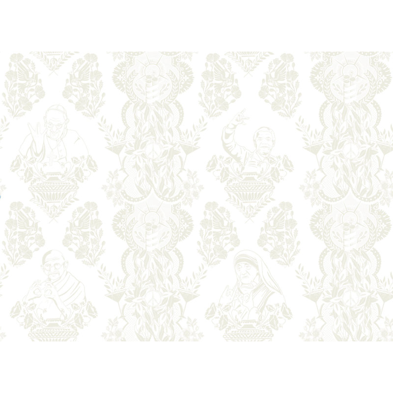Papier peint Real Ones, Blanc / brun clair / gris