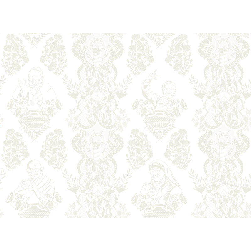 Real Ones Wallpaper, White/Tan/Gray