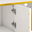Console de 80 à 89 po, blanc avec or, options de rangement pratiques et support de style 85 po, finition, pieds dorés, espace généreux