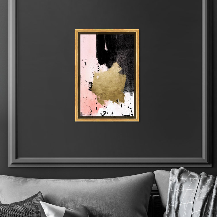 Adore Me Pink Adore Me Pink, Paint Texture Glam Pink Framed On Canvas Print