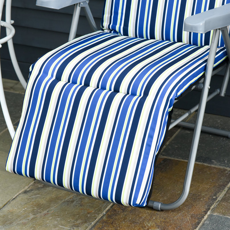 Aalilah 75cm Long Reclining Single Chaise with Cushions, Blue