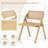 Bayou Breeze Foldable Dining Chairs Set Of 2 With Woven Rattan Backrest & Seat Rubber Wood Frame-1291537258