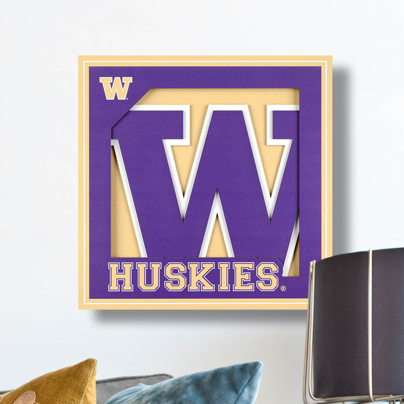 " 3D Logo Series Wall Art-12x12 ", NCAA Washington