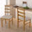 Set of 2 Natural Solid Wood Dining Chair with Upholstered Cushion, Ladder Back Design-286030492