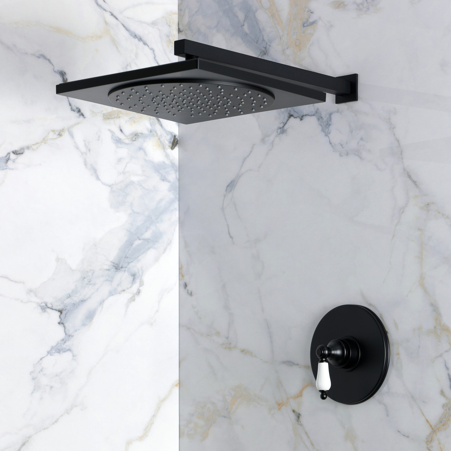 Kingston Brass Victorian Single-Handle Pressure Balanced Shower Faucet, Matte Black