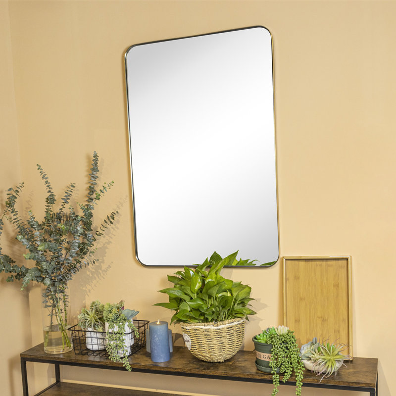 Miroir de salle de bain Javeion, 36 po x 24 po, Or brossé