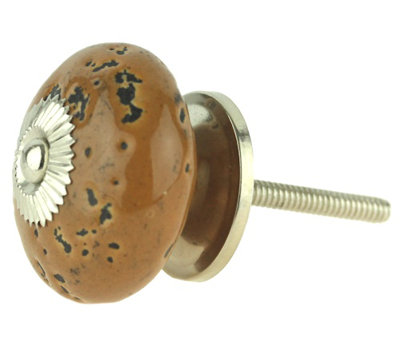 (5 Pack) 1-9/16 inch Aged Knob Tan