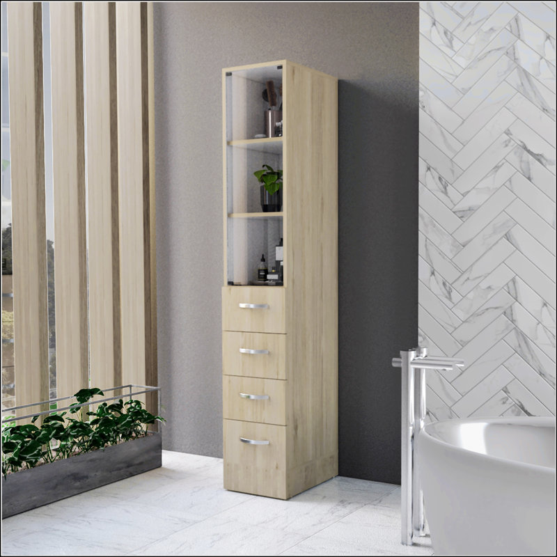 4-Drawer 3-Shelf Linen Cabinet