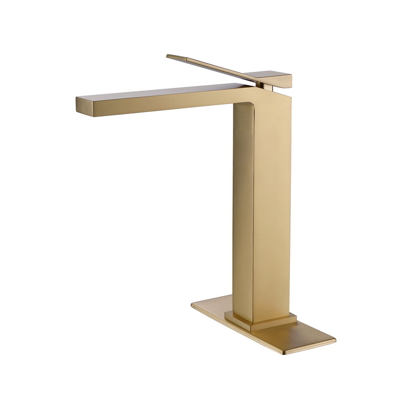 Single-Hole Single-Handle Bathroom Faucet, Brushed Gold