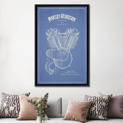 « harley-davidson motocyclettes engine », impression sur toile