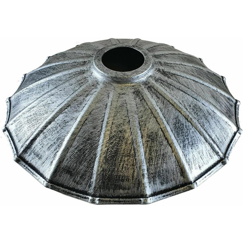 8cm H Metal Empire Lamp Shade, Brushed Silver
