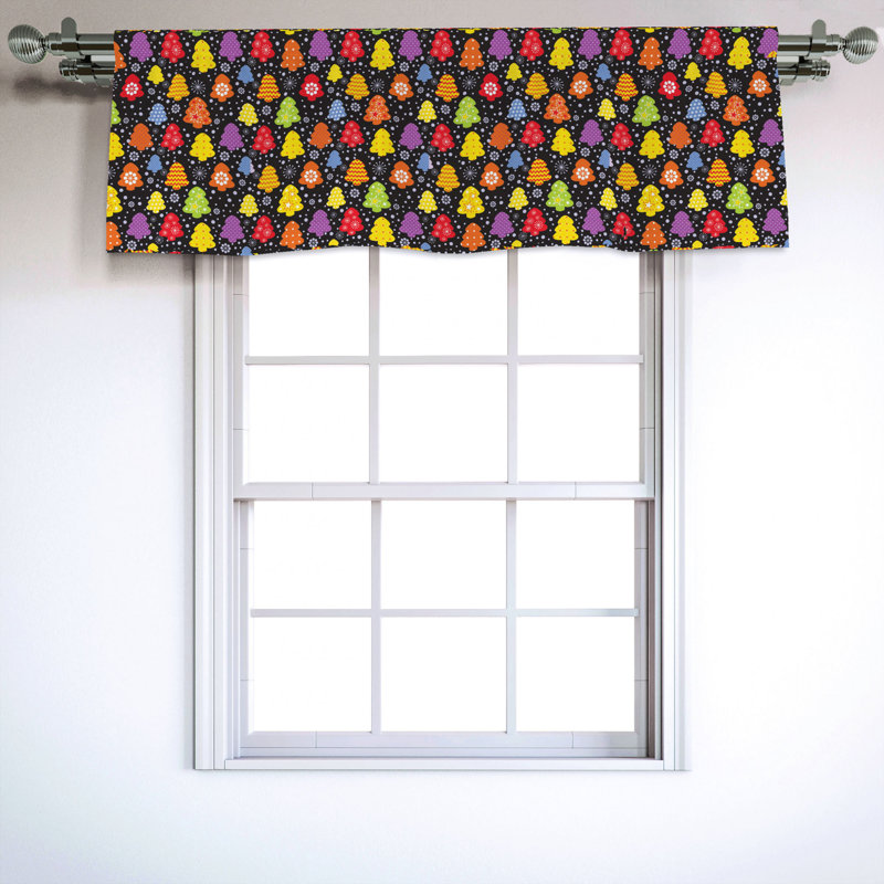Sateen Floral Ruffled Window Valance