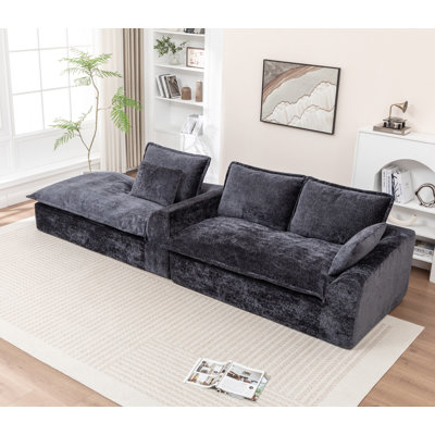 103"Oversize Modern Chenille Modular L-shaped Compressed Soft