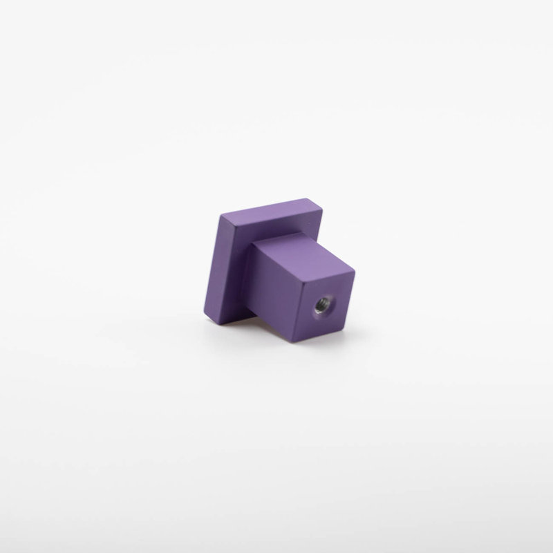 ROUS Hardware Art Deco Square Knob, Royal (Purple)