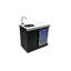 Module de centre de breuvage extérieur en acier inoxydable noir l 38 po x P 23 po x H 46 po avec réfrigérateur à porte en verre 2,7 pi.-1407233825