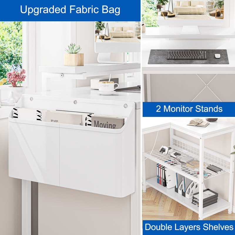 Laurenmarie Computer Table, White, White
