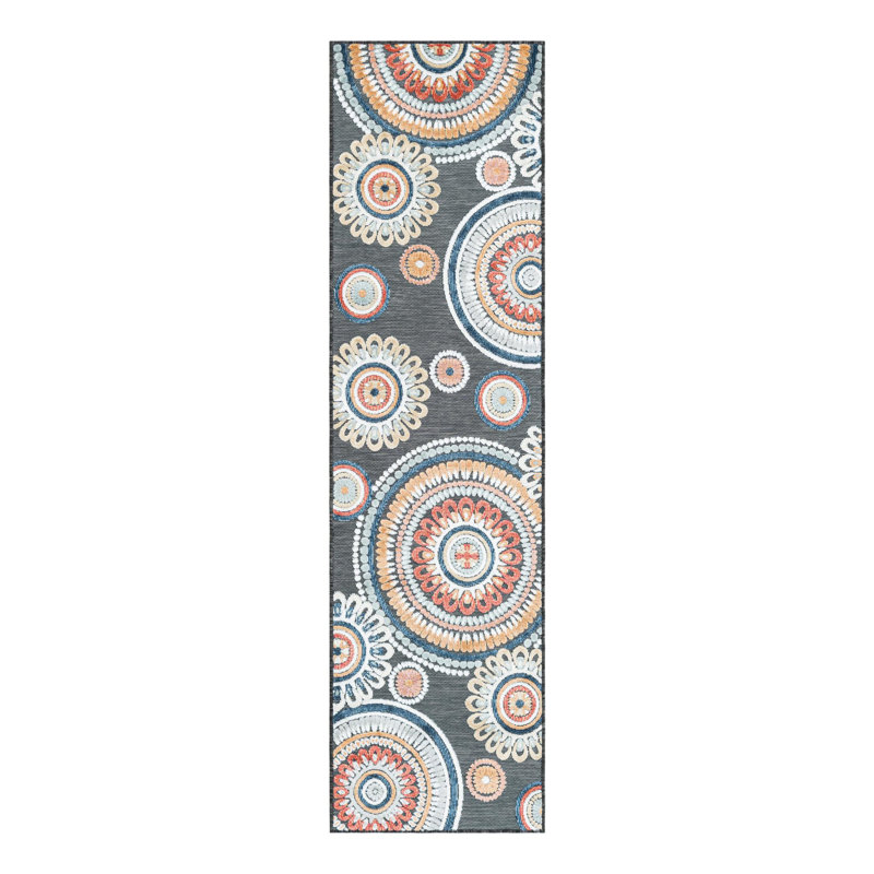 Tapis intérieur / extérieur en spirale hygiénique Firman Beachcrest Home, Tapis de couloir 2 pi 2 po x 8 pi