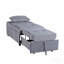 Banquette de rangement moderne avec plateau relevable et lit gigogne, 1 pièce, revêtement en velours gris capitonné, meuble en bois massif, chaise convertible-159656411-159656413