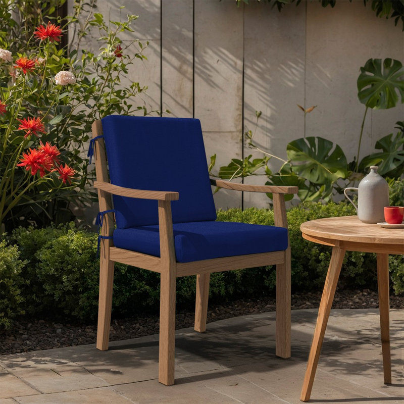 Dining Chair Cushion, 20" X 40" X 3.5", Premium Memory Foam Core With Waterfall Edge, Sunbrella Fabric, Patio Cushion For Outdoor Dining Chairs
