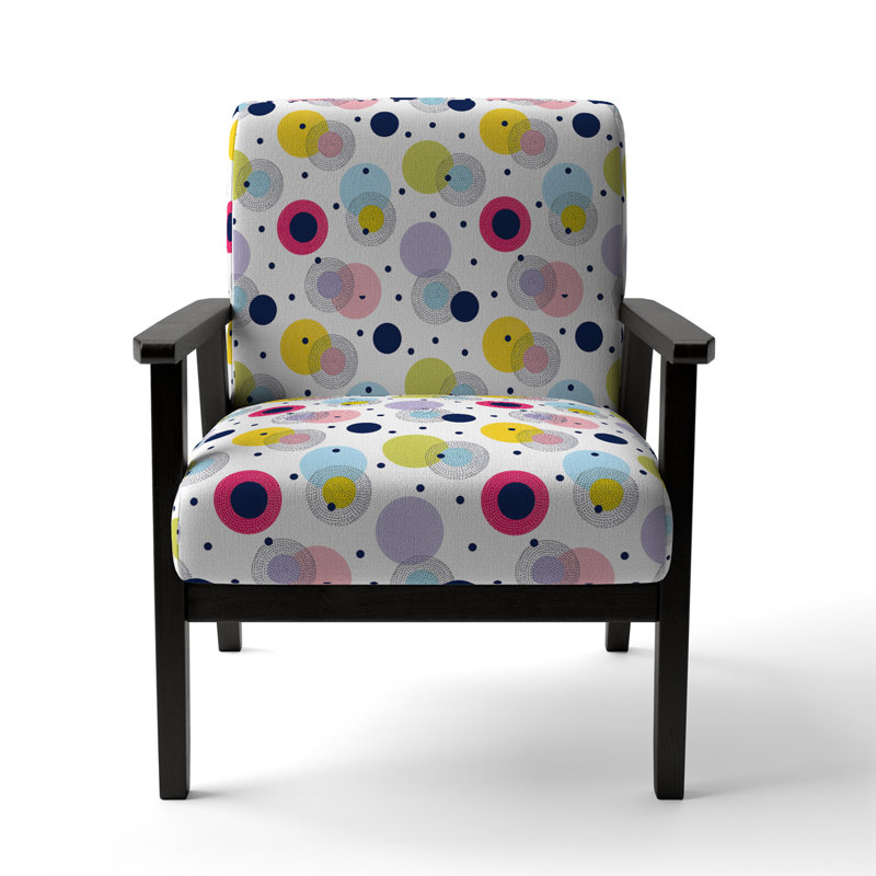 Fauteuil d'appoint rembourré à motif multicolore