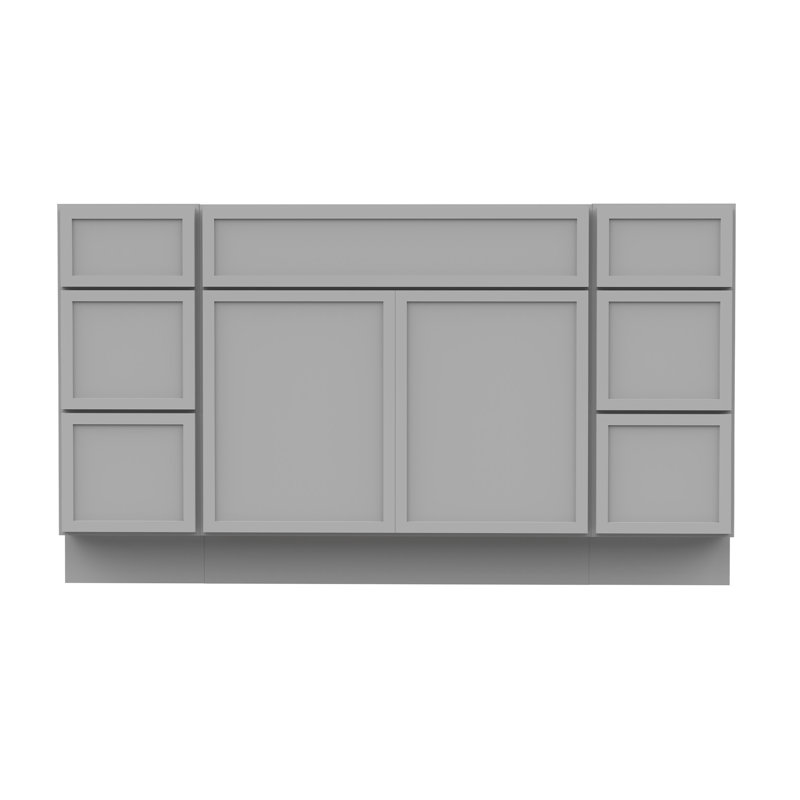 57'' Single Bathroom Vanity Base Only, Gray