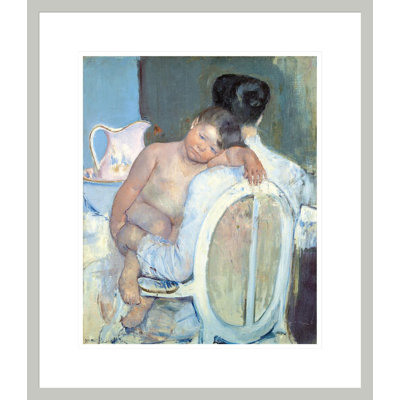 «Woman Sitting with a Child in Her Arms» par Mary Cassatt, impression giclée encadrée