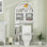 Armoire de rangement au-dessus de la toilette, organisateur de salle de bain encastré de 31 po de largeur avec tablette réglable et portes en acrylique, armoire de toilette autoportante pour salle de bain, buanderie, toilettes (blanc)