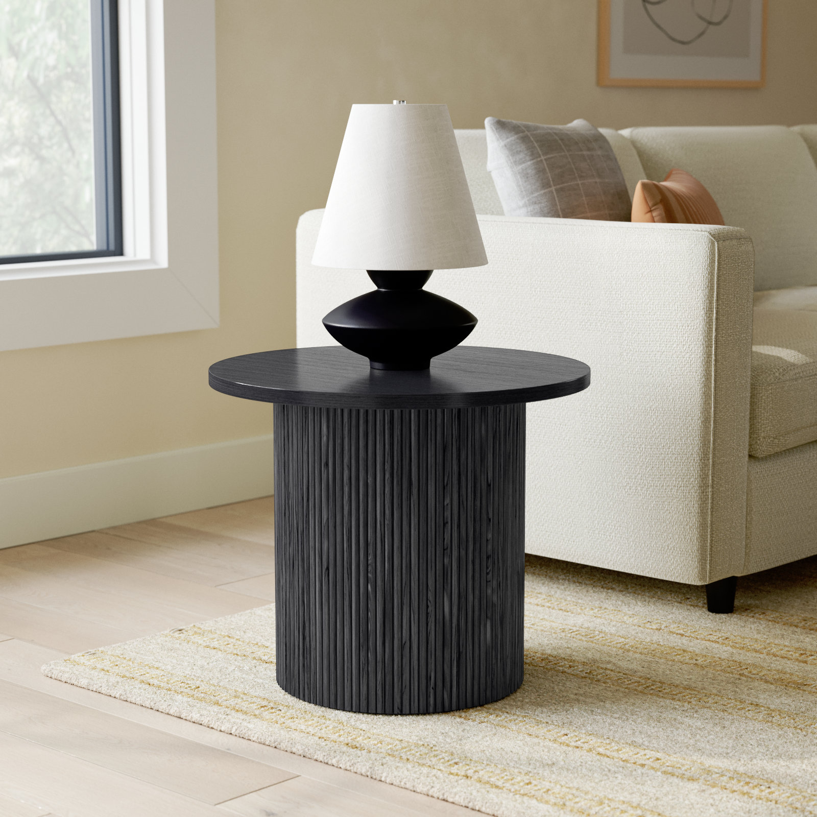 Jimmy Black Ash Round End Table