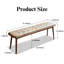 (Kaki) Bois de chêne naturel pour banc de table de salle à manger avec coussin en cuir-1125484265