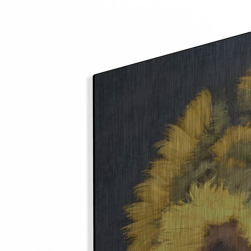  «Sunflowers In Pitcher» par Ashley Bradley, art mural en métal, H 36 po x l 36 po