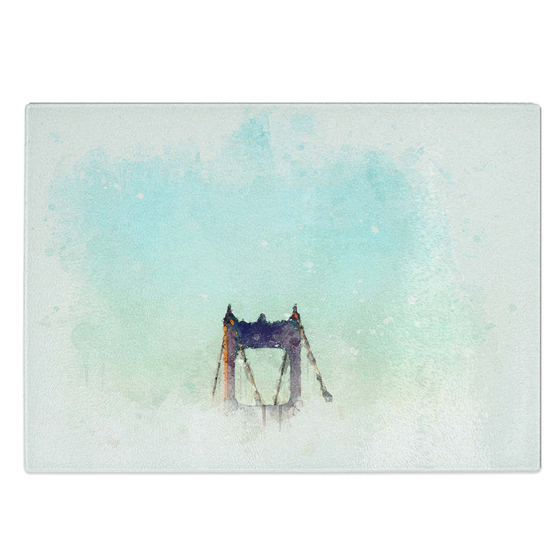 Glass Golden Gate Bridge Tip in Abstract Chopping Board, 39 cm W x 28.5 cm L
