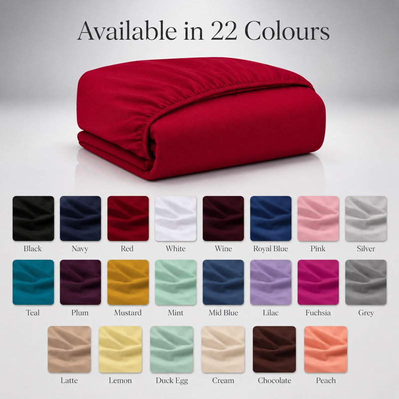 Rebrilliant Cotton Blend Fitted Sheet, Three Quarter, Red