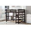 Lit mezzanine double avec tablettes de rangement et bureau sous le lit pour une solution de chambre à coucher peu encombrante-26789836