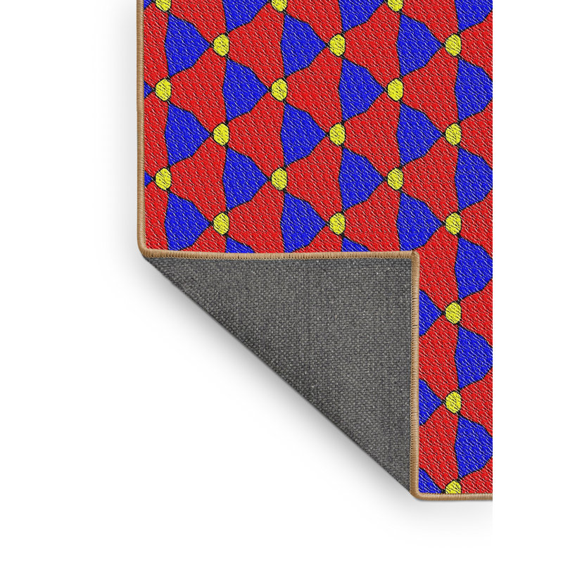 Tapis rouge / bleu Power Loom, Rectangle 7 pi x 9 pi
