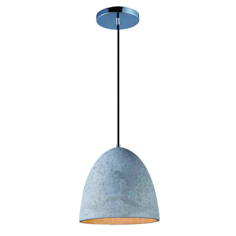 Campo 1-Light Concrete Dome Single Pendant, 11" H x 12" W x 12" D