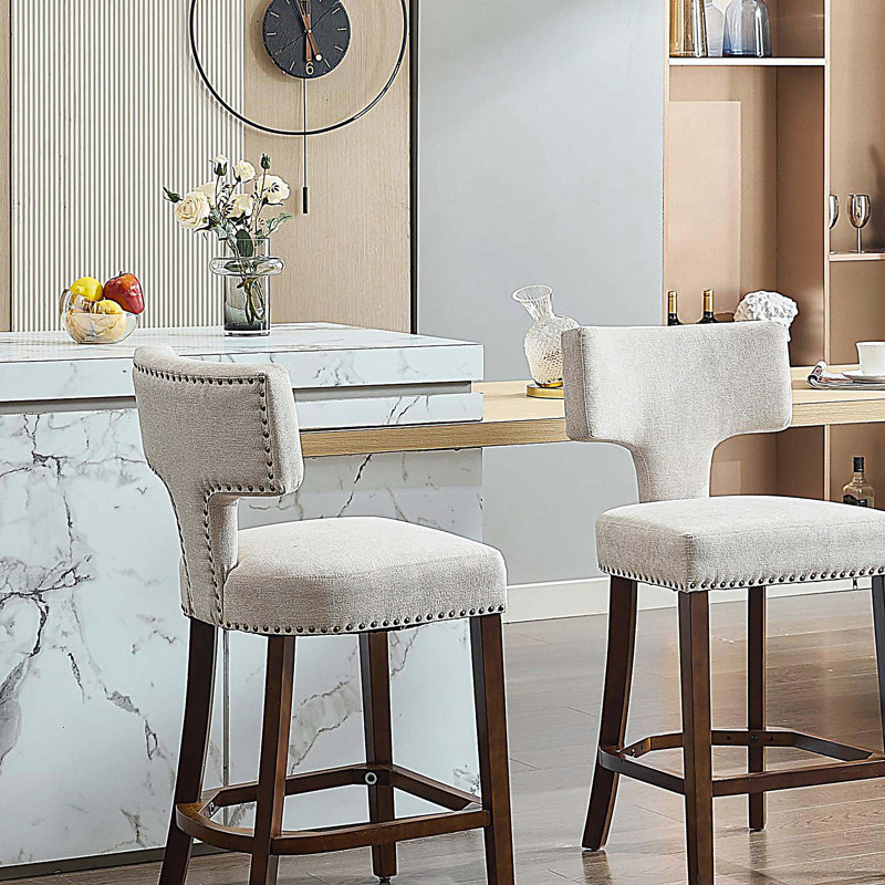 Ensemble de 2 tabourets de bar à hauteur de comptoir Modern, Blanc
