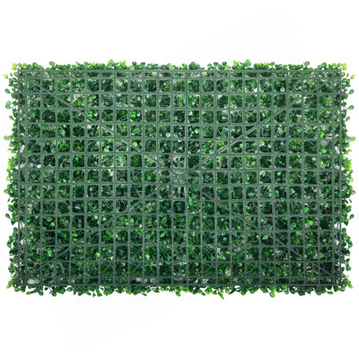 12 panneaux muraux d'herbe de 24 po x 16 po pour 32 pieds carrés, panneaux de haie de buis, mur de fond de gazon artificiel 1,6 po, écran de haie d'intimité protégé contre les rayons UV pour la clôture de jardin intérieur extérieur