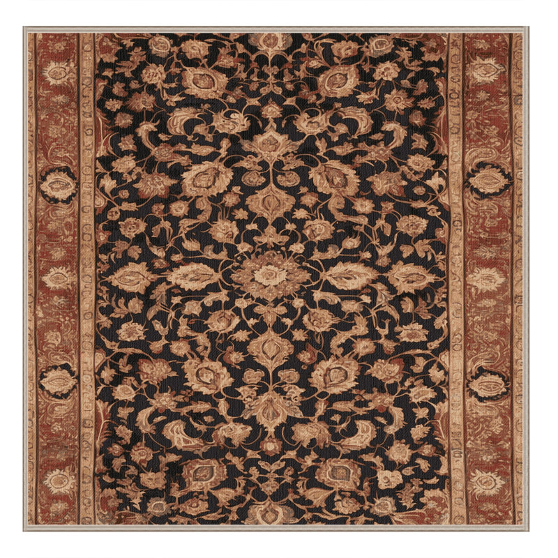 Tapis brun lavable à la machine, Carré 8 pi