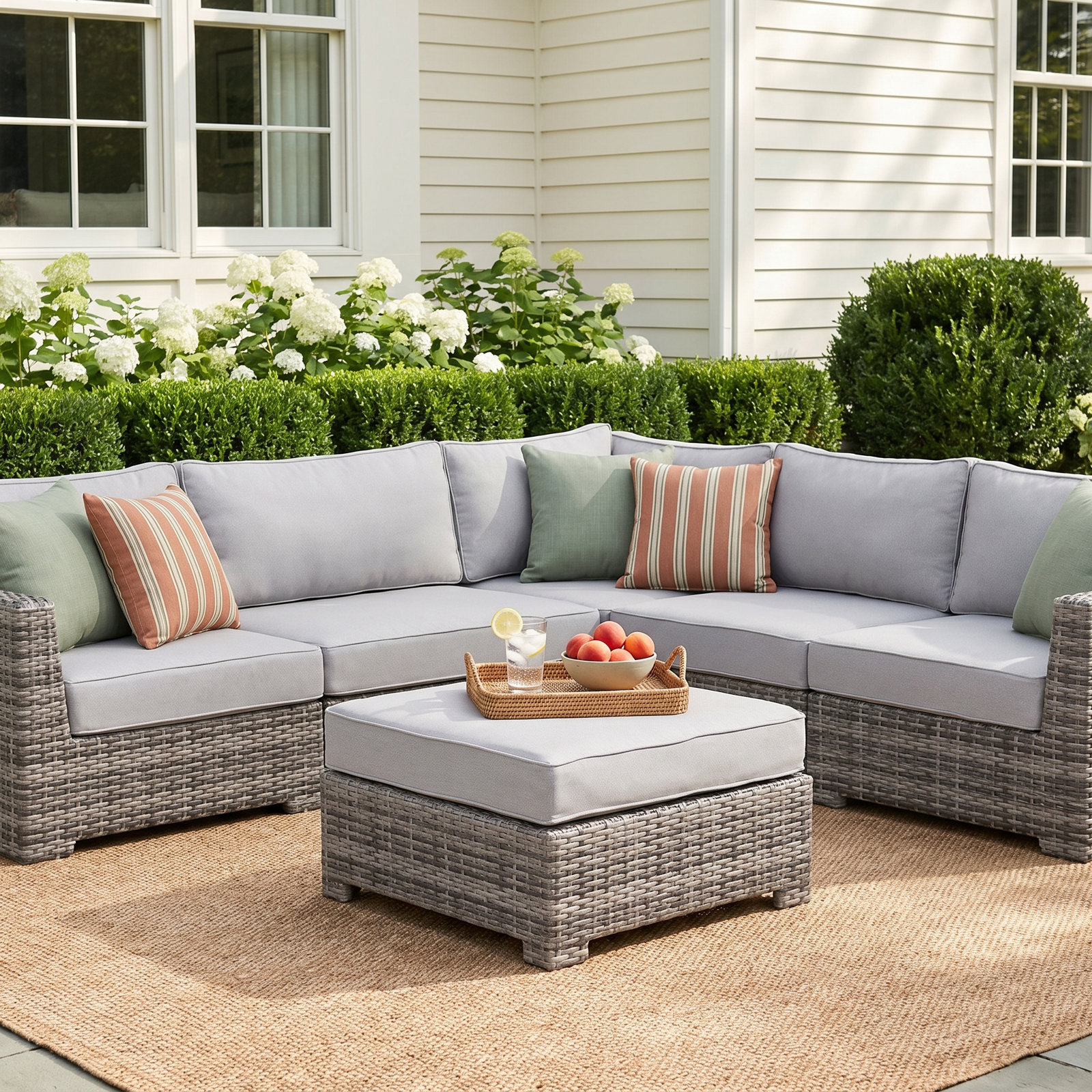 McDougal 122" Patio Sectional, Espresso