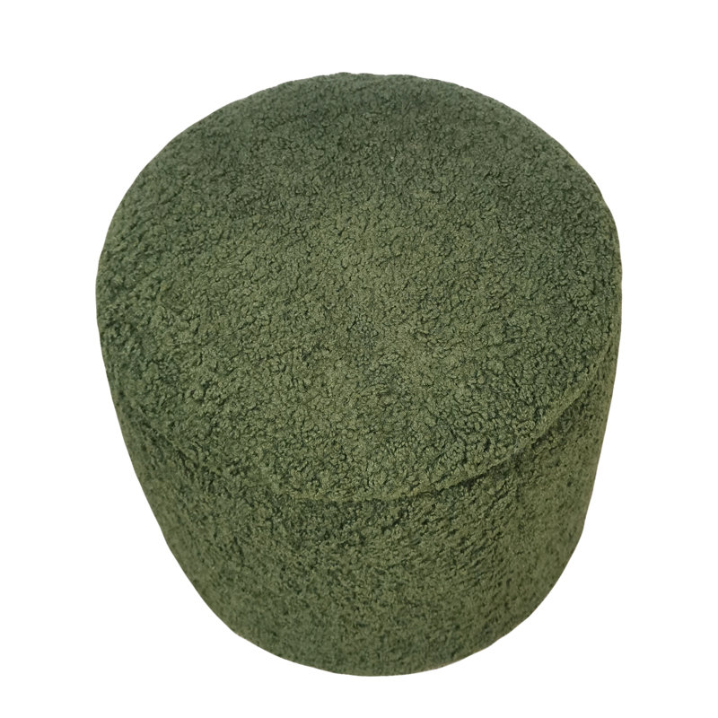 Repose-pieds rond avec rangement, tissu doux, Boucle verte