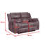 Byadbo 2 Seater Faux Leather Reclining Sofa-365785284