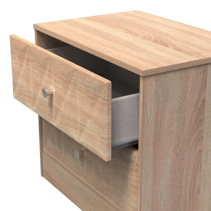 Ceinwen 58cm W Manufactured Wood Bedside Table, Bardolino Oak