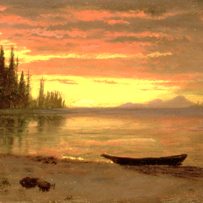 California Sunset 21" x 17" Gold Framed Canvas Landscape Painting