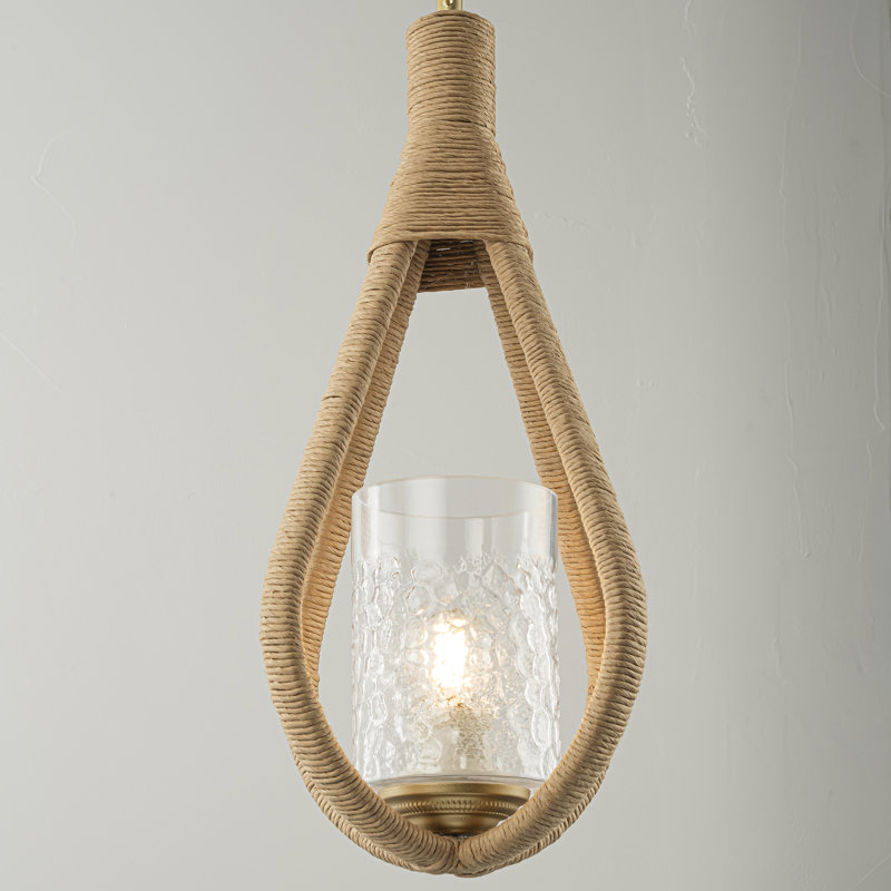 Olney 1-Light Farmhouse Kitchen Pendant Light with Glass Shade
