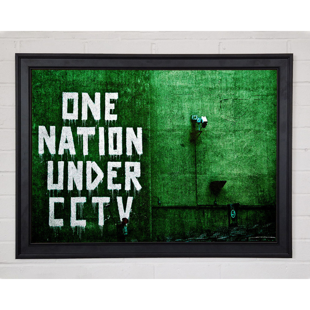 One Nation Under Cctv Green Gerahmter Druck