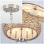 5 - Light Dimmable Drum Bohemian Hemp Rope Burlap Chandelier Hand-woven Natural Rattan Pendant-261952073