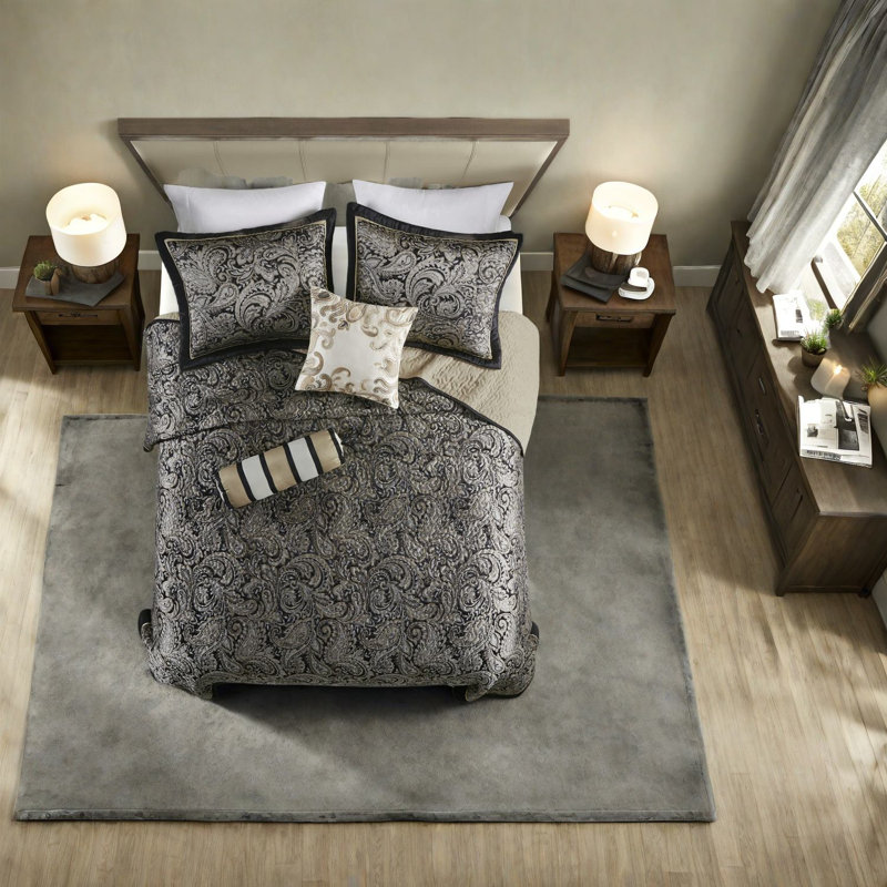 Ensembles de literie confort, jacquard en coton très grand, style traditionnel pour la maison