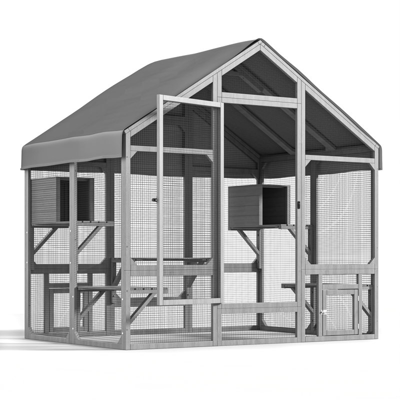 Grande enceinte extérieure Catio avec 7 plateformes à 2 niveaux et 2 boîtes de repos de qualité supérieure
