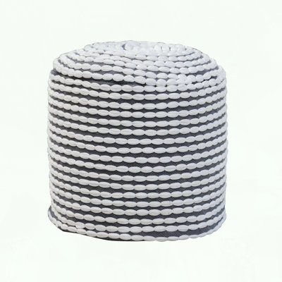Water Resistant Cylindrical Pouf with Geometric Design
