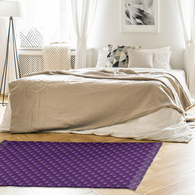 Tapis mauve ombré à motif géométrique classique, Oui